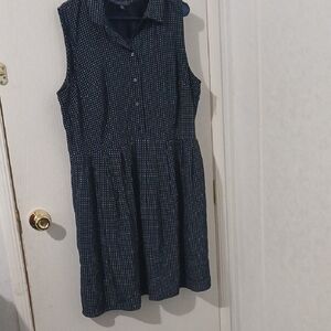Tommy Hilfiger Navy and White Polka Dot Dress